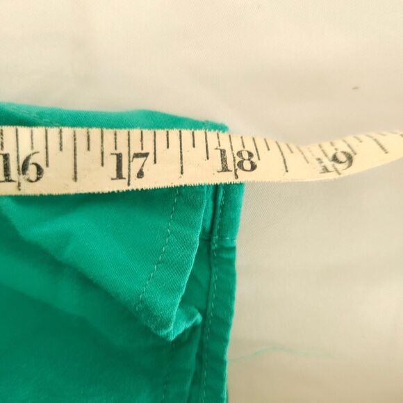 Chico's Sz 2 Womens 12 Green V-Neck Slit Sleeve Viscose Blouse Shirt - Picture 6 of 9